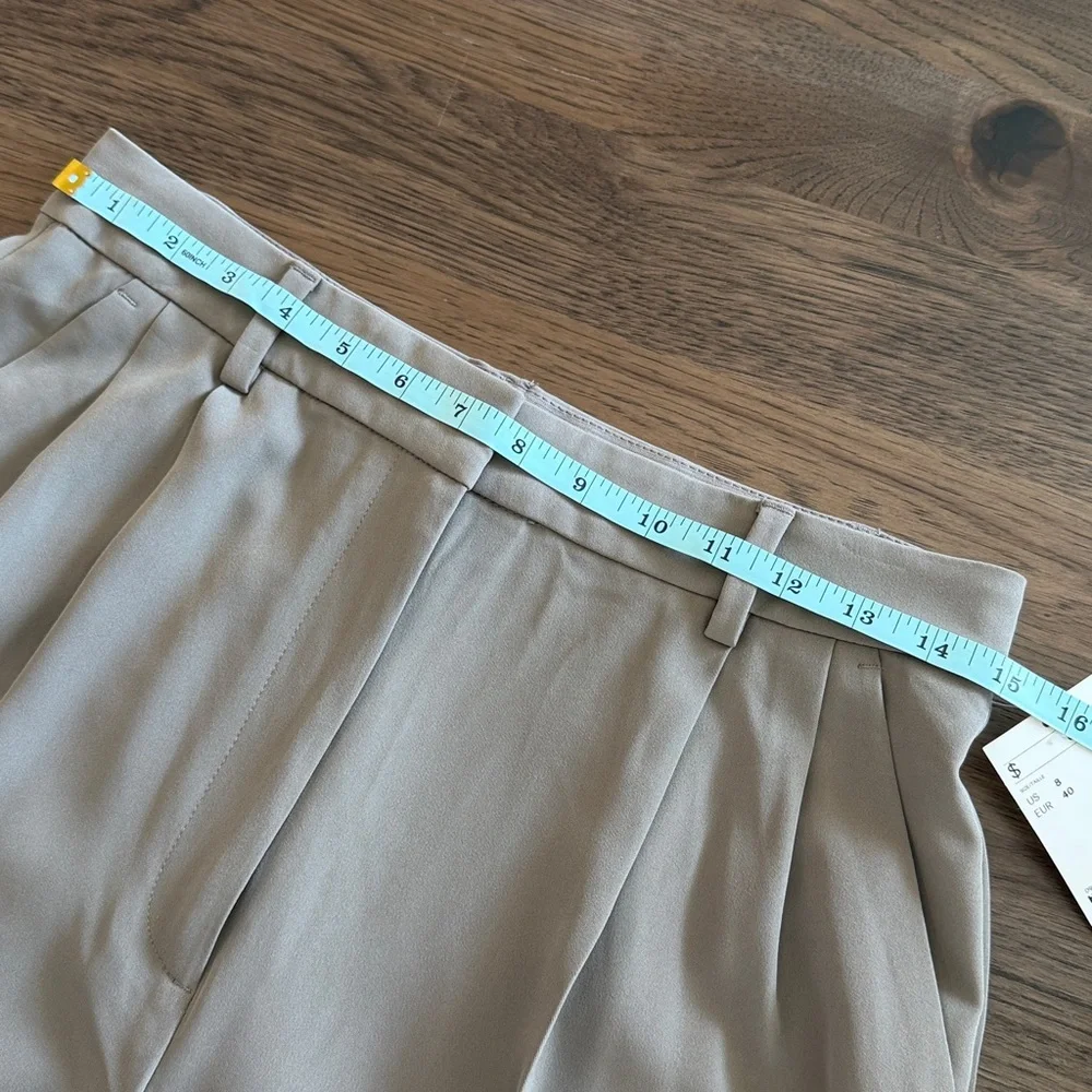 H&M Women's 8 Dk Taupe Wide Leg Dress Pants